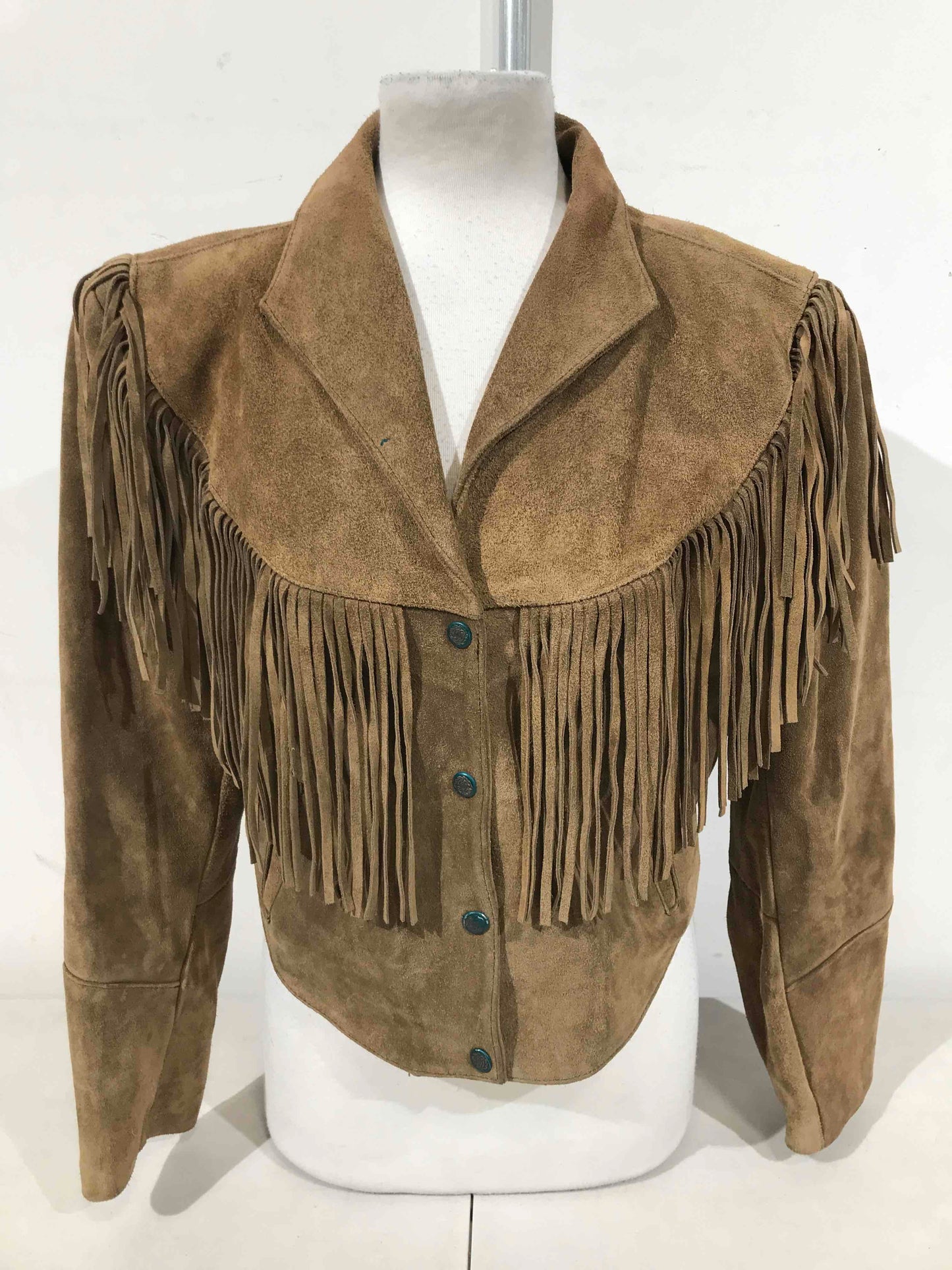 GENUINE LEATHER FRINGE SUEDE WOMEN’S JACKET Size LARGE